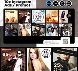 10个网店产品促销广告模板：10 Instagram Advertisement Promos II